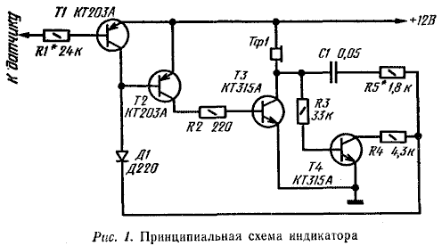 Схема индикатора уровня тормозной жидкости